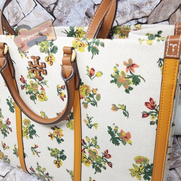 #bagsavenue Yellow Green Floral Christmas Tory Burch Daisy Printed Jumbo - Picture 16 of 16